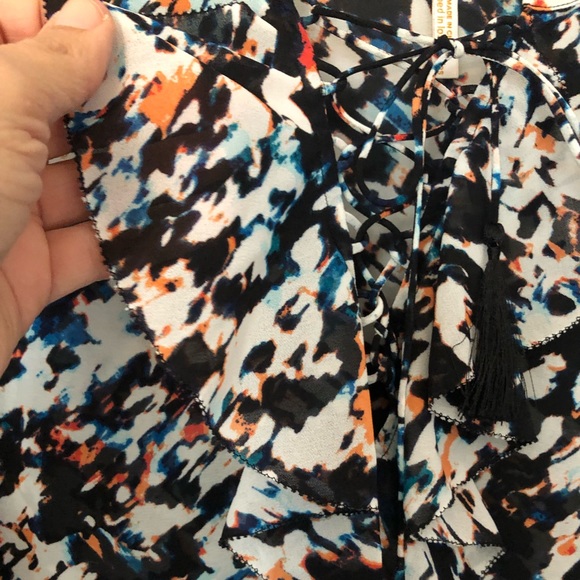 Laundry by Shelli Segal Size 6 Sheer 3/4 Sleeve Shirt Multicolored - Picture 5 of 8